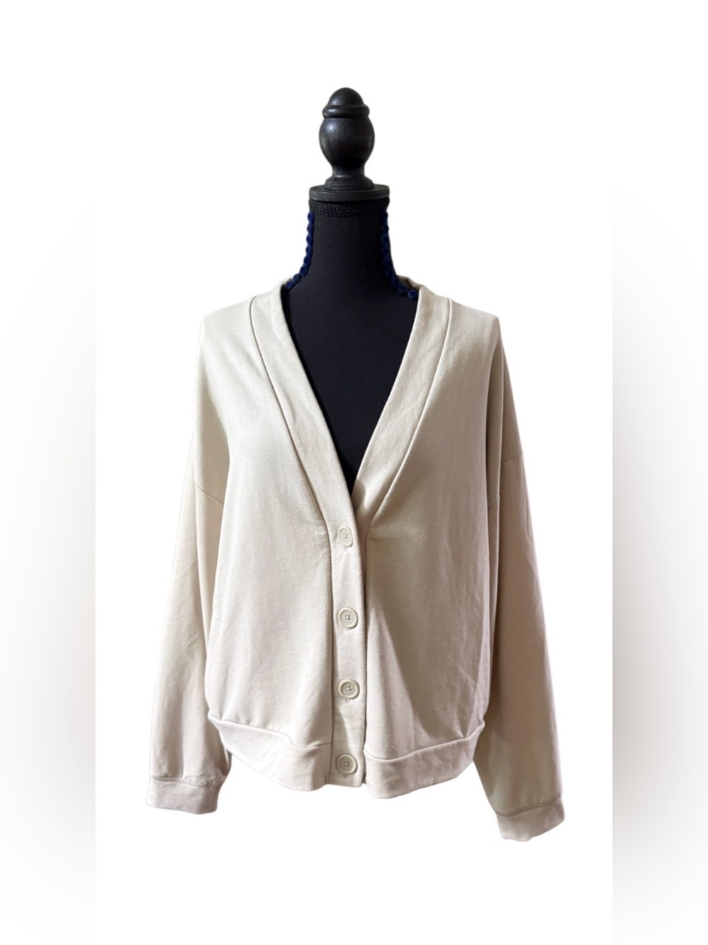 GAP Cream Button-Front V-Neck Cottagecore  Cardigan